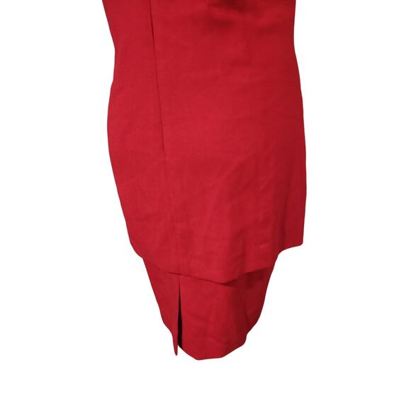 Vintage Jacqueline Ferrar size 12 Red office dress layered - Picture 5 of 6